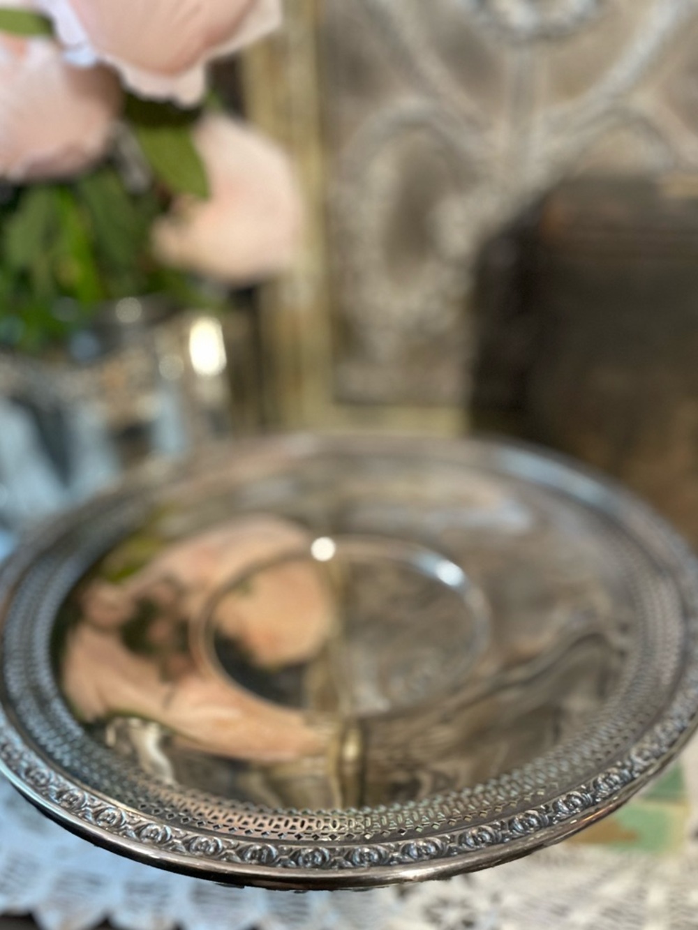 Reed & Barton Silverplated tray platter serving dining French Country old money